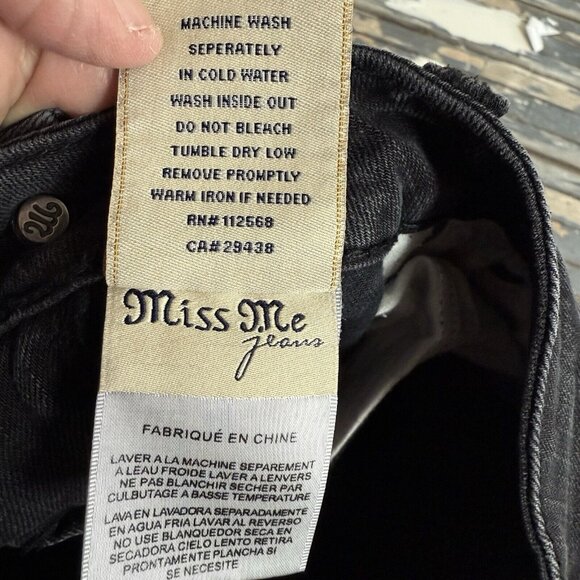 Miss Me JPD10035k-4 Womens Basic Low Rise Skinny Jeans in Black Sz 28 - Picture 10 of 12